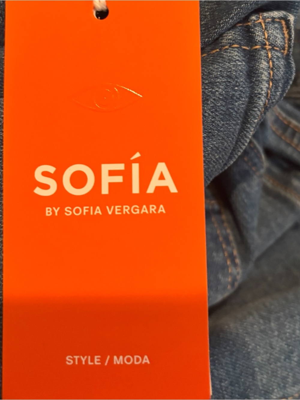 Sofia Jeans by Sofia Vergara Wide Leg Cargo Jeans Medium Wash Belted Size 16 NWT - Picture 10 of 14